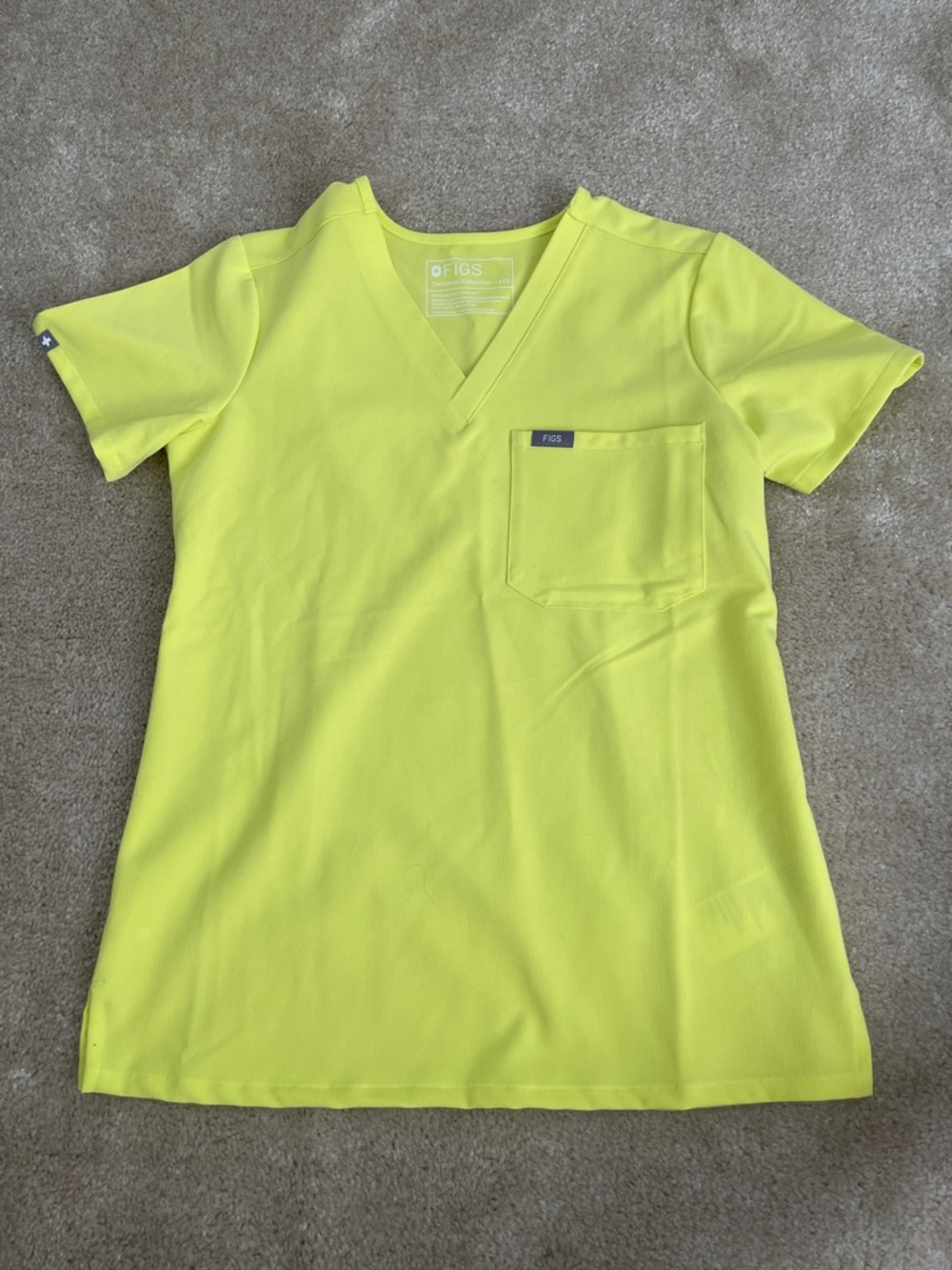 Figs Size XXS Neon Yellow Catarina One Pocket Scrub Top